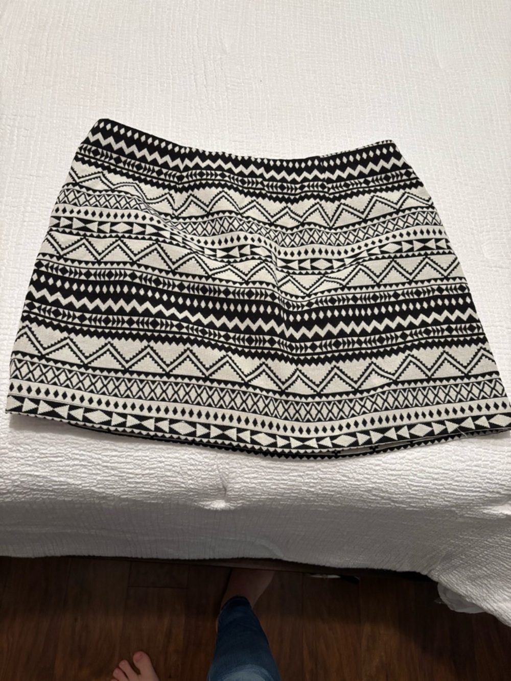 Black & White Geometric Mini Skirt